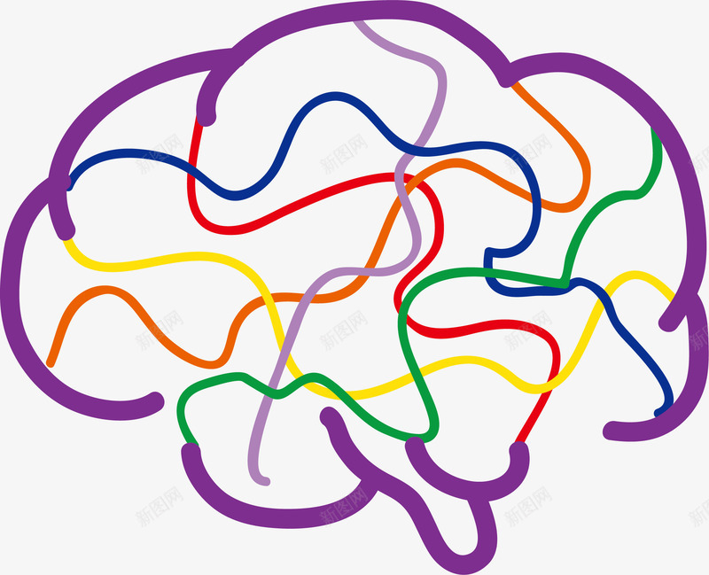 彩色的科技智慧大脑矢量图ai免抠素材_新图网 https://ixintu.com 人体大脑 人体智慧大脑 智慧大脑 条纹 科技单脑 科技智慧大脑 脑补 矢量图