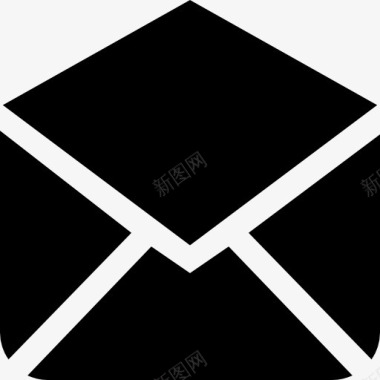 电子邮件黑开回信封接口符号图标图标