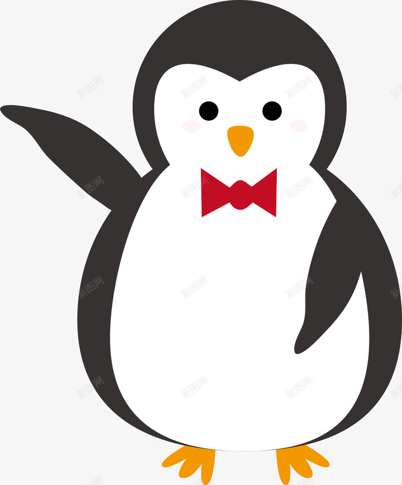 黑色卡通企鹅png免抠素材_新图网 https://ixintu.com 冬天 冬季 动物 可爱企鹅 寒冷 装饰图案 黑色企鹅