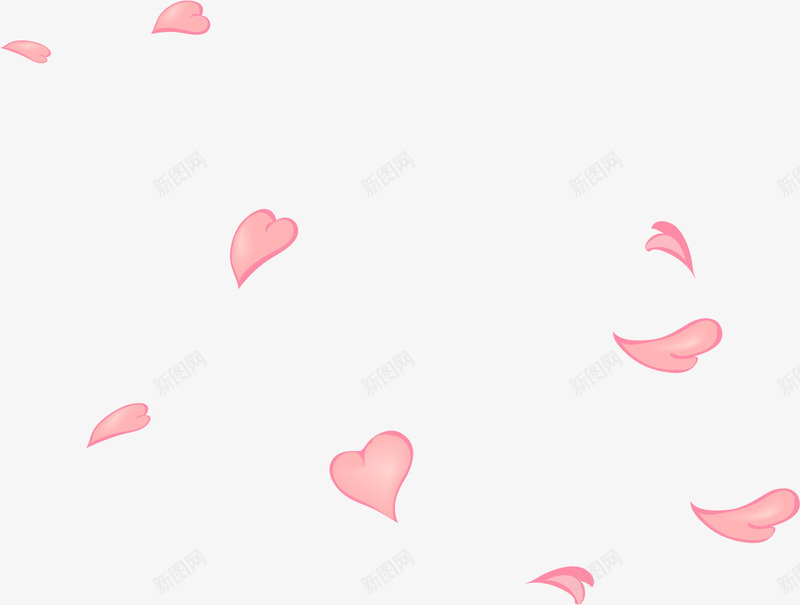 花瓣漂浮png免抠素材_新图网 https://ixintu.com AI 卡通 底纹 粉色 背景 花朵 花瓣