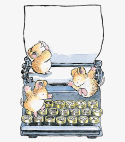 水彩打字机打字机高清图片