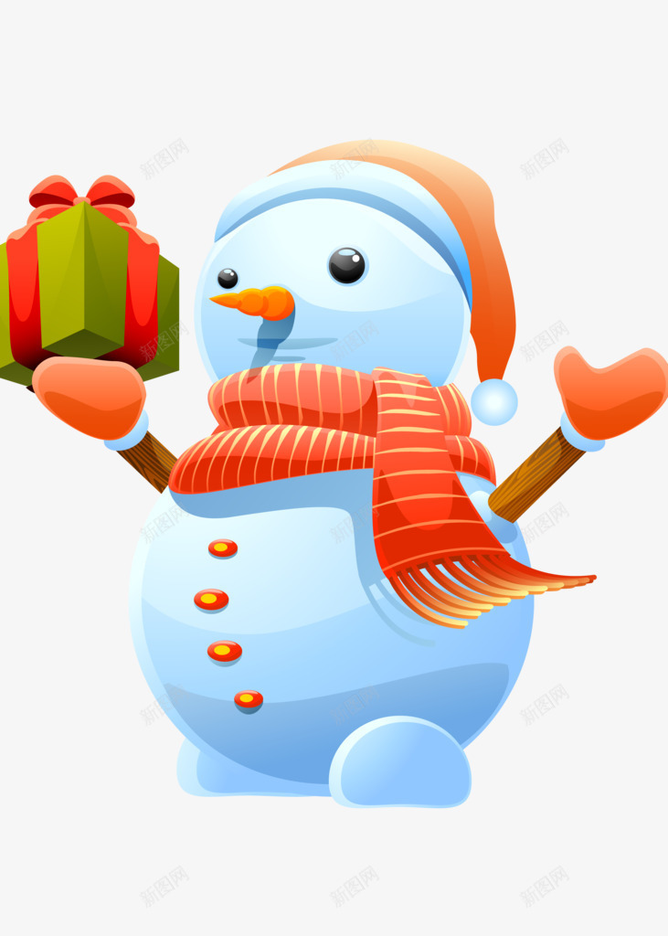 拿着礼盒的雪人png免抠素材_新图网 https://ixintu.com 拿着 礼盒 雪人