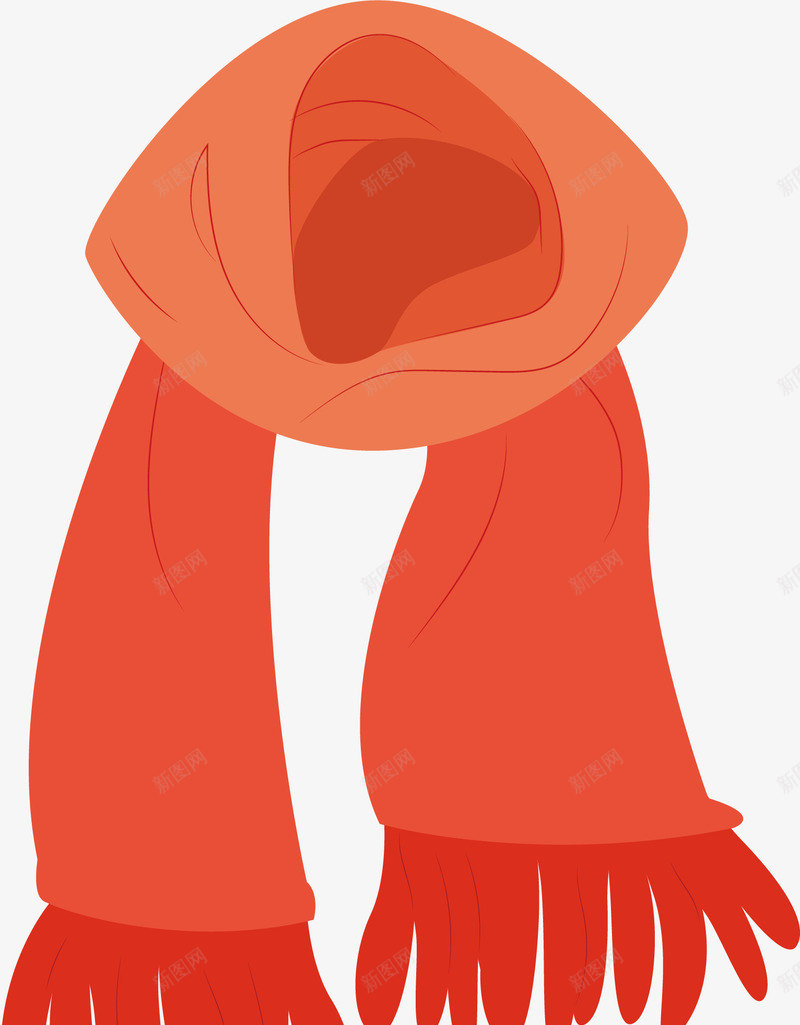 女士红色围巾矢量图eps免抠素材_新图网 https://ixintu.com 冬季 围巾 女士 红色 矢量图