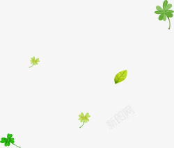 四叶草底纹绿色叶片漂浮矢量图素材