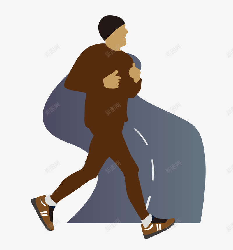 卡通图案长跑男人png免抠素材_新图网 https://ixintu.com 卡通图案 跑步的人 运动人物 运动跑道 运动项目长跑 长跑