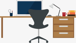 软包办公工作椅老板的桌子矢量图高清图片