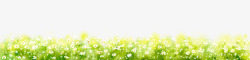 绿色手绘草丛花朵边框纹理素材