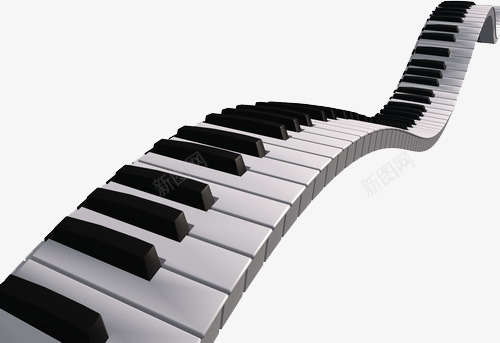 钢琴键盘黑白漂浮png免抠素材_新图网 https://ixintu.com 漂浮 钢琴 键盘 黑白