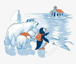 企鹅与北极熊素材