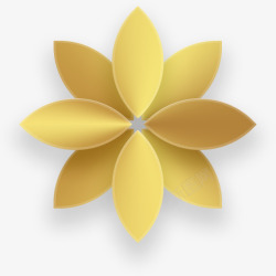 单色花朵镀金色卡通单色花朵高清图片