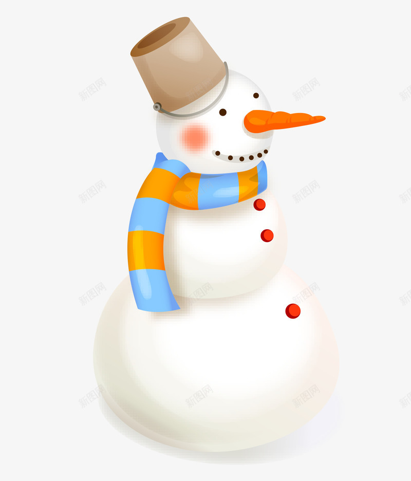 卡通手绘戴木桶围巾雪人png免抠素材_新图网 https://ixintu.com 卡通的雪人 戴木桶的雪人 手绘的围巾 矢量的雪人