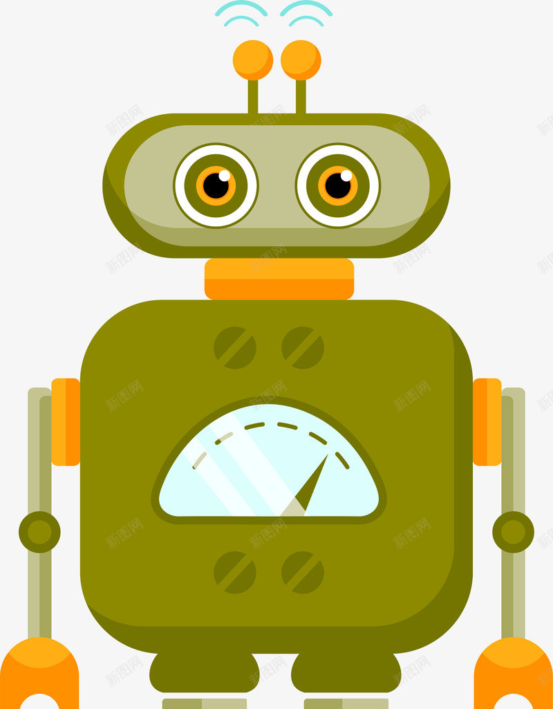 绿色卡通机器人png免抠素材_新图网 https://ixintu.com 卡通机器人 智能科技 未来科技 机器人管家 机械 玩具机器人 绿色机器人