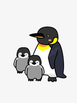 三只企鹅企鹅一家高清图片
