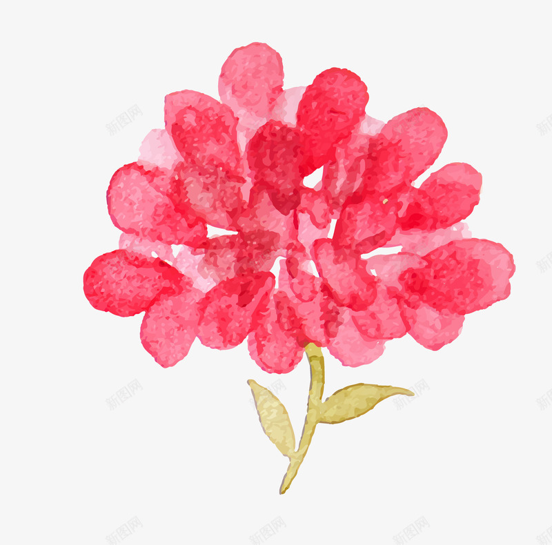 卡通手绘红色水彩花png免抠素材_新图网 https://ixintu.com 创意 动漫动画 卡通手绘 水彩 红色 美丽的花朵