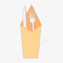 吃饭用品袋子里的餐具矢量图高清图片