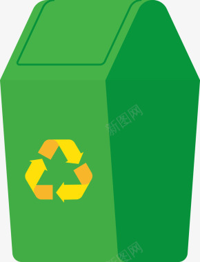 循环绿色垃圾桶图图标图标