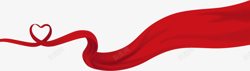 红色爱心丝带创意漂浮png免抠素材_新图网 https://ixintu.com 丝带 创意 漂浮 爱心 红色