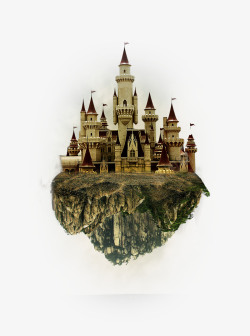 欧式梦幻城堡漂浮城堡高清图片