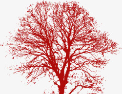 红色可爱大树美景素材