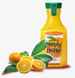纯果汁橙汁瓶子鲜橙高清图片