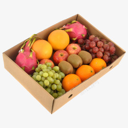 木制水果盒子盒子里的水果高清图片