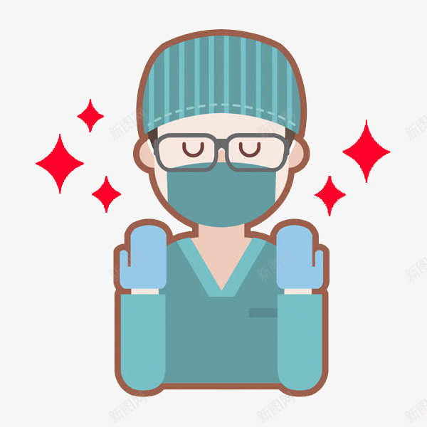 做手术的医生图png免抠素材_新图网 https://ixintu.com 医生 工作的 帅气的 手术服 男人 眼镜 蓝色的