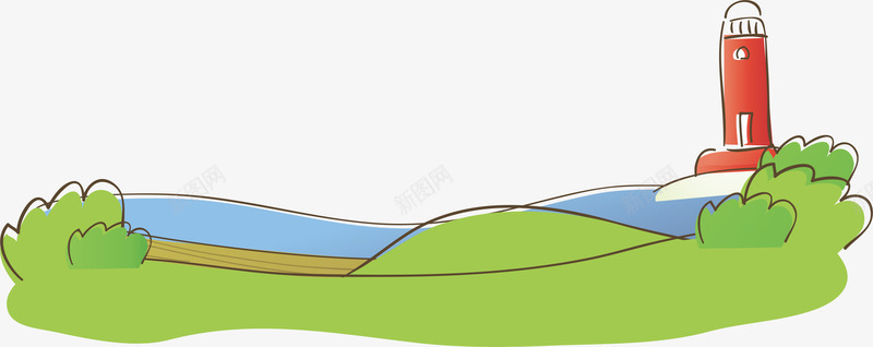 草原底纹矢量图ai免抠素材_新图网 https://ixintu.com AI 卡通 底纹 手绘 插画 海洋 灯塔 线条 绿色 花边 草原 矢量图