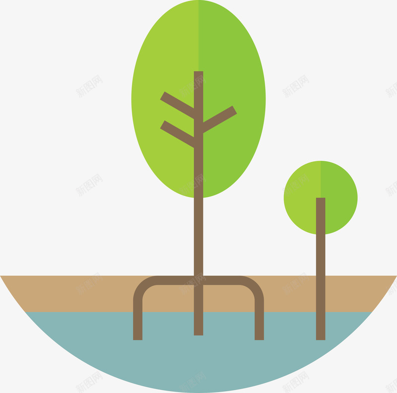 绿色小树苗png免抠素材_新图网 https://ixintu.com 叶子 大树 小树 成长过程 扁平化树 木绿色 树 树木 树苗 植物 绿色植物 茁壮成长