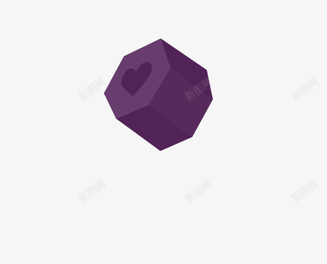 心形盒子png免抠素材_新图网 https://ixintu.com 形状 心形 紫色 飘浮