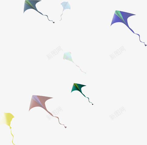 彩色卡通漂浮风筝创意png免抠素材_新图网 https://ixintu.com 创意 卡通 彩色 漂浮 设计 风筝