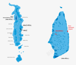 海岛地图蓝色素材