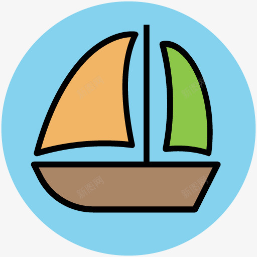 卡通旅行出行帆船图标png_新图网 https://ixintu.com 出行 卡通 帆船 手绘旅行 旅游 旅行 旅行素描 航海 船