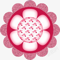 花边线条花朵装饰花粉色素材
