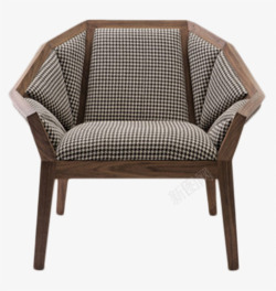 原木格子布艺的椅子素材