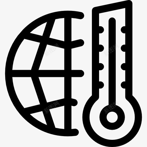 全球变暖图标png_新图网 https://ixintu.com 世界地球网格 全球变暖 性质 温度 温度计 生态 网格