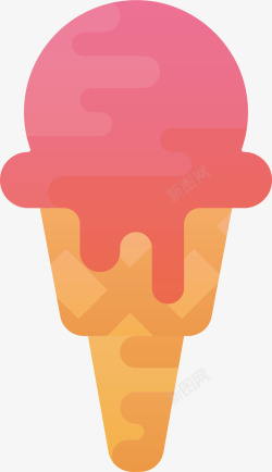 玫红色的冰淇淋矢量图素材