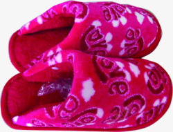 粉色冬季拖鞋素材