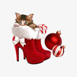 红色靴子圣诞鞋子高清图片