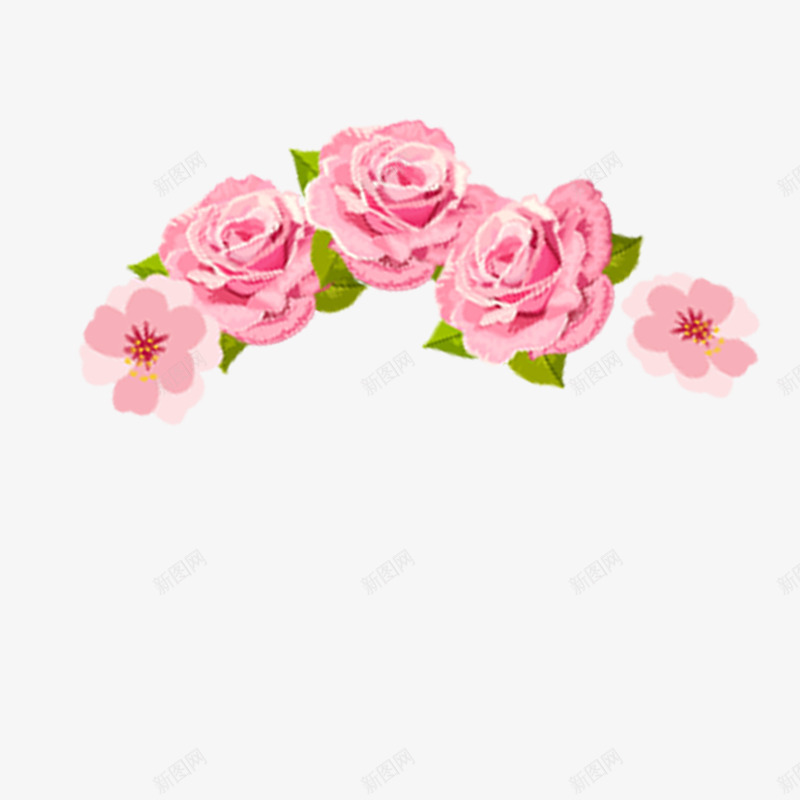 粉红色玫瑰花免费png免抠素材_新图网 https://ixintu.com 叶子 玫瑰花 粉红色 美丽 花 花朵