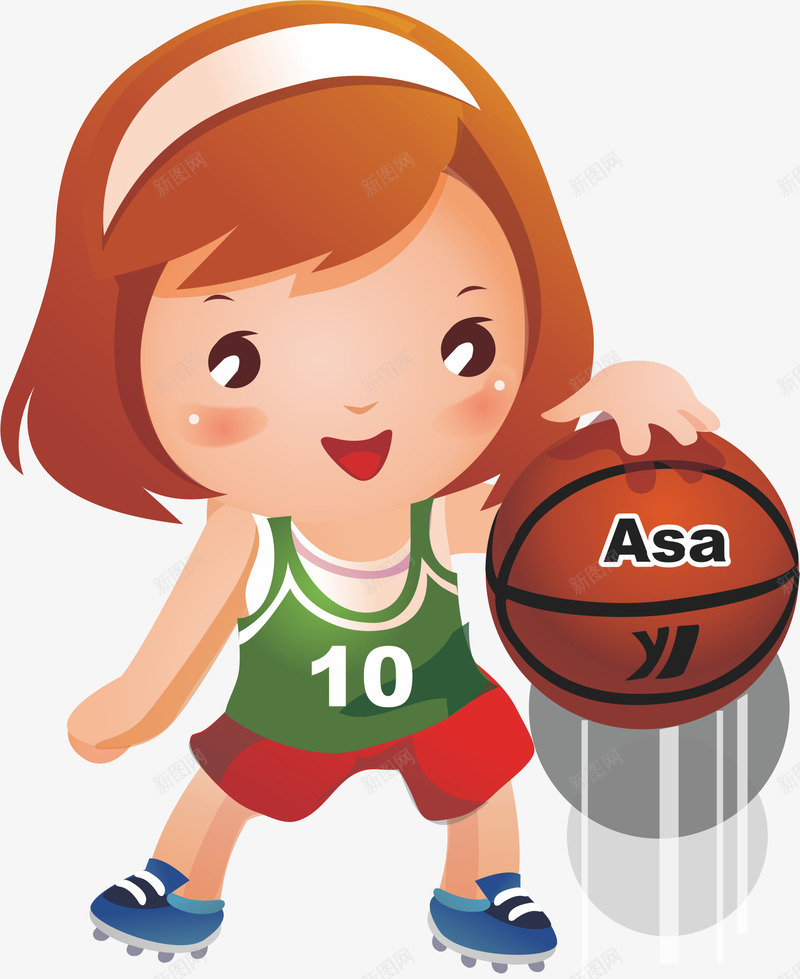 打球的人矢量图ai免抠素材_新图网 https://ixintu.com 卡通人物 女孩 篮球 高兴 高兴的人 矢量图