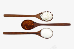 木质勺子带米素材