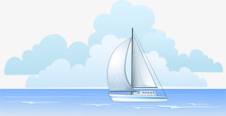 海上的小帆船海上帆船矢量图高清图片