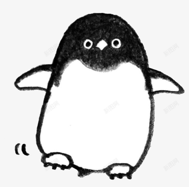 黑白企鹅png免抠素材_新图网 https://ixintu.com 企鹅 动物 卡通 彩色 手绘 水彩 装饰 黑白