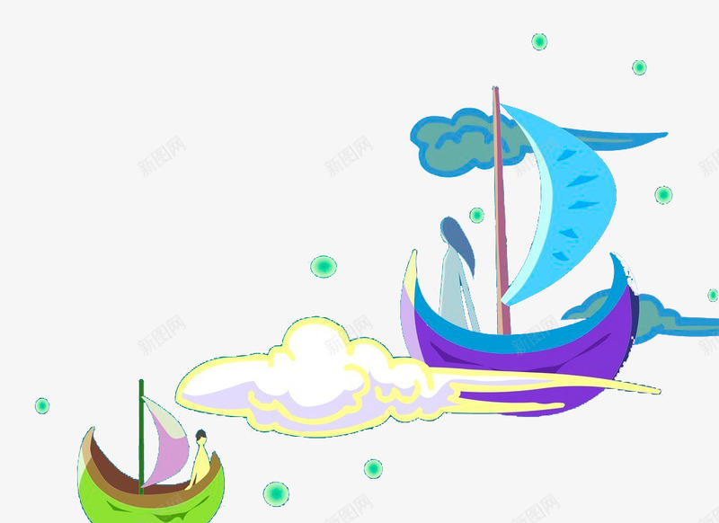 卡通航海帆船png免抠素材_新图网 https://ixintu.com 卡通 帆船 手绘 扬帆 杨帆 航海 起航