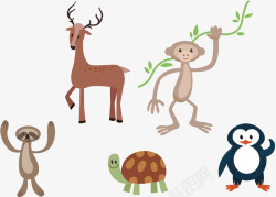 大自然小动物小鹿猴子等素材