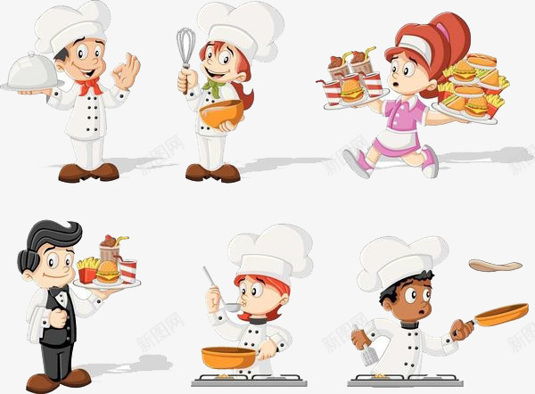 卡通厨师做饼png免抠素材_新图网 https://ixintu.com 做饼 免扣厨师 出具 卡通 厨师做饼 女人 男人 食物