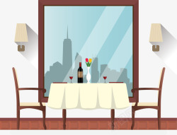 餐厅桌子餐厅一角矢量图高清图片