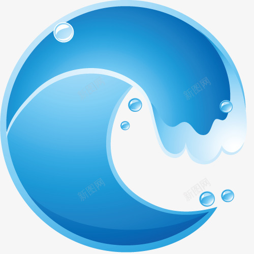 蓝色水LOGO图标png_新图网 https://ixintu.com LOGO 水 浪花 环保 蓝色