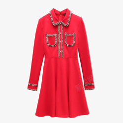 时尚甜美红色连衣裙素材