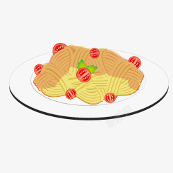 意大利面番茄面条矢量图素材